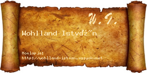 Wohlland István névjegykártya
